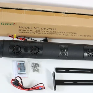32 Inch RGB UTV Sound Bar Waterproof Bluetooth with Multicolor Lights Soundbar for UTV ATV Golf Cart