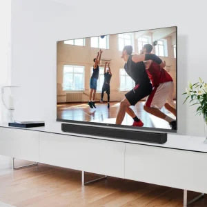 32in 40W 2.1 Channel Soundbar TV Built-in Subwoofer 10m Wireless BT 5.0 Home Theater System Optical Coaxial Wall Mountable