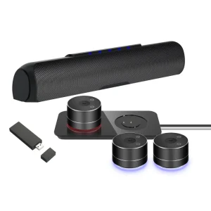 4 Full Duplex Omni Directional Speakerphones For Conference System Wireless Soundbar Microphone Wireless
