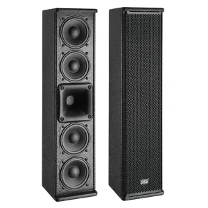 4 Inch Professional Column Speaker 650W 2600W Peak 2-Way 99dB 8ohm Passive Neodymium Tweeter Array Wall Mount PA System