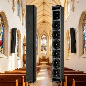 4.5 Inch Wooden Column Speaker Audio System for Conference Rooms Hotel Banquet Halls School Auditoriums Government Auditoriums