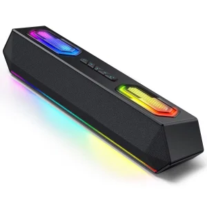 40W Computer Speakers Bluetooth 5.3 USB C Digital Audio Soundbar with RGB Lighting Custom EQ Software for Gaming Desktop Laptop