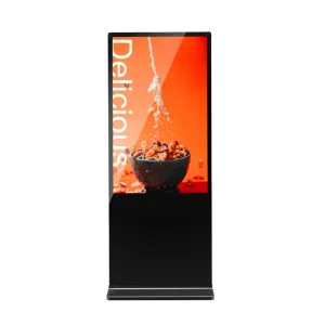 4K Touch Screen Mini LED Display Kiosk Digital Signage Menu Board 55 Inch Floor Standing Monitor Built in Speakers Android