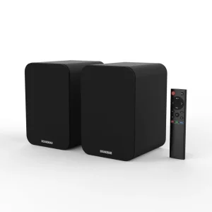4inch Active Bookshelf Speakers 50W Powered Speaker Unit Dynamic 3D Surround Sound 2.0 Computer PC Home Office Gaming Speakers
