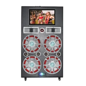 4×10 Inch Big Power Portable Karaoke PA Speakers with 19 Inch Screen