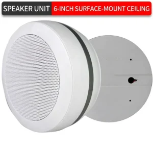 5-10W Surface-Mounted Ceiling Speaker for Public Address System with Clear Audio Output Black/White