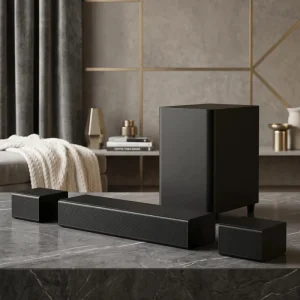 5.1 Virtual Surround Soundbar 410W Home Audio System with Adjustable Speakers and Sub BT 5.3 HD ARC
