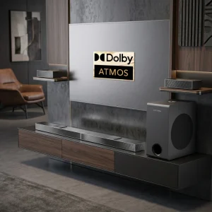5.1.2CH True Dolby Atmos 8″ Wireless Subwoofer 4K HDR 360 Spatial Audio BT Up firing Cinema Home Theater System
