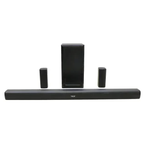 5.1CH Wood Soundbar Wireless Subwoofer and 4 Speakers with USB AUX Functions