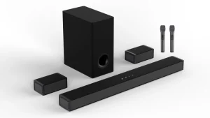 5.1ch Soundbar with Wireless Subwoofer Two Wireless Microphone Home Theater System