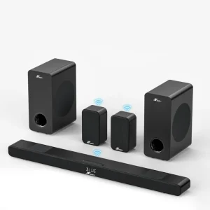 5.2 Channel 360W Home Theater System Bundle Soundbar 2X Wired Subwoofer 2X Satellite Speakers with ARC Optical Coaxial AUX USB