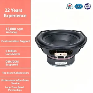 5.25 Inch 4Ohm 30W Iron Arc Rubber Edge External Magnet Woofer Speaker Driver for Audio System