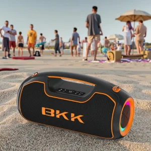 50 100W Portable Outdoor for Speaker with RGB LED Light Waterproof USB Aux Input Long Battery Life