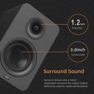 50W 3inch Wooden Bookshelf Computer Speakers System 2.0 Active BT5.3 Wireless wired Home Theatre Studio Monitor Mobile Phone