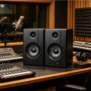 50W 4 Inch Woofer Bass RCA TRS Active Home Theater System Monitor Speaker for Personal Studio Home Music
