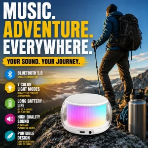 5W Portable Mini TWS Stereo Pairing RGB LED Lights FM Radio TF Card AUX Wireless Speaker