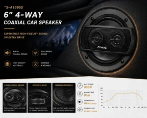 6 Inch 4 Way Coaxial Car Speaker 500W 30W RMS 4 Ohm 50 22KHz 91dB OEM ODM Factory