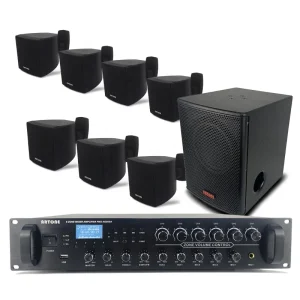 6 Zone Supermarket Wall Mount Speaker Subwoofer Full Set of Sound System Exterior Complete Mixer Amplificateur Audio