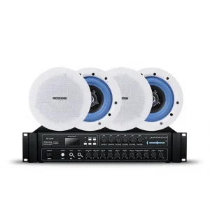 6 Zones 1000W Public Address System High Fidelity In Ceiling Loudspeaker Set Featuring Remote Control Radio Function for Mass