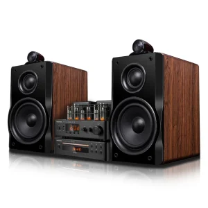 6.5 Inch 3 Way Passive Wooden Home Hifi Bookshelf Speakers with Amplifier