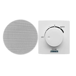 6.5 Inch 6W 70/100V 8 Ohm Wall Mount Ceiling Speaker with Audio Volume Controller