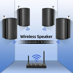 6.5 Inch Wall Mounted Speaker Set Wireless Active Passive Cabinet Speakers with Mixer Control Panel and Bracket