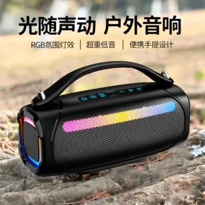 60W High Power Bluetooth Speaker RGB Colorful Subwoofer Wireless Portable Outdoor Speaker