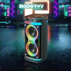 60W Portable RGB Party Box Speaker Woofer IPX6 Waterproof Remote Control V5.2 3000-5000mAh Battery Memory Card