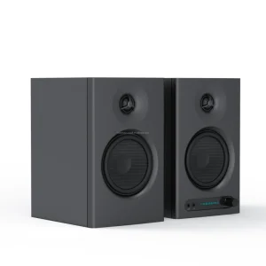 60W TRS Balanced Input Bookshelf Speakers Wood Studio Monitor with Remote Control for Home Use