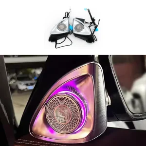 64 Colors LED 4D Rotating Tweeter Speaker with Ambient Light for Mercedes Benz A-Class W177 Rotary Treble Car Accessories