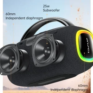 6H IPX5 Waterproof Outdoor Travel Portable Speaker RGB LED Lighting USB 50 100W 5000 10000mAh Battery