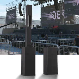 6×5 Inch Column Speaker with Dual 12 Inch Subwoofer Bluetooth Enabled Portable Passive PA System for Church & Concert Use