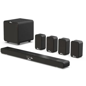 7.1CH Wireless Home Theater Surround Sound System Sound Bar for TV Wireless Subwoofer with Four Speakers Home Theater Audio