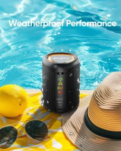 7W Portable Speaker Enhanced Bass Colourful LED Light TF Card Outdoor Speakers for Camping Travel Party