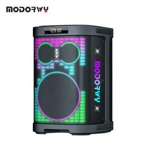 8-Inch Outdoor DJ RGB LED Lighting Party Speaker 120W Wireless for Bluetooth Audio Player with Battery Power Source
