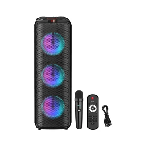 8 Inch Portable Wireless PA Speaker System Indoor Outdoor Stereo Boombox with DJ Sound for Computer Mobile Phone or Party Use