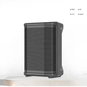 8 Inch Professional Portable Speaker with 11.1V 8AH Battery and App Control Wooden Wireless Speaker with Bluetooth Function 120W