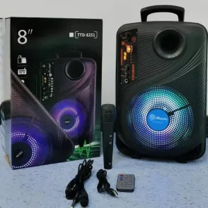 8 Inch Speaker RGB Stage 20W Outdoor Karaoke Wireless Portable Party Blue Tooth Speaker With Microphone Big Sound