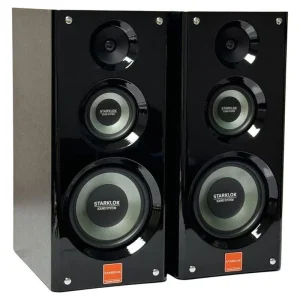 8 Inch Three Way Bookshelf Speakers with Deepened Cabinet Lacquered Design 80W-300W Output Power Powerful Bass