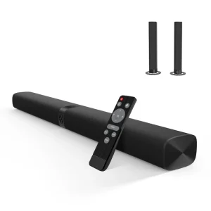 80W 2.0 Channel Detachable Soundbar with OPT/ARC/AUX/BT Surround Sound System for Home Theater Wall Mountable