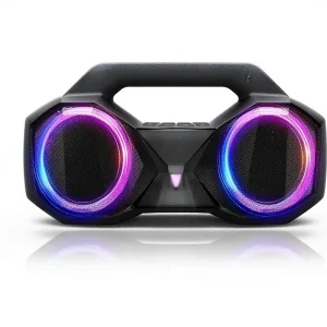 80W Peak Power IPX7 Waterproof RGB Lights Plastic TWS USB Aux Portable Outdoor Home Party Pool Beach Speaker 20H