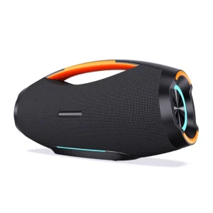 80W Portable Outdoor Speaker BT 5.3 RGB Boombox Dual Mics Heavy Bass 5400mAh Battery Party Karaoke