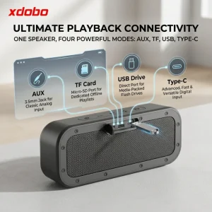 80W Portable Party Speaker IPX6 Waterproof Outdoor Deep Bass HiFi Stereo BT 5.2 Loudspeaker TF Card AUX USB