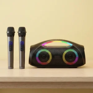 80W RGB LED IPX5 Waterproof Wireless Portable Speaker X2 with Memory Card Support for Party and Outdoor Use