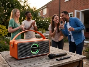 80W RMS Powerful Portable Karaoke Speaker System WS Bluetooth Speaker Support USB TF FM Remote Control for Outdoor Party
