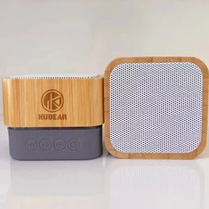 A15 Bamboo Wood Square Mini Subwoofer Portable Wireless Speaker for Mobile Phone
