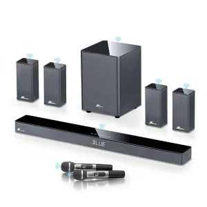 A18 5.1.4CH Atmos System Soundbar with 4 Wireless Surround Speakers 8 Inch Wireless Subwoofer Immersive Home Theater System