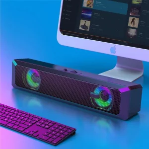 A4 Wireless Gaming RGB Soundbar Speakers 5v Convenient Speakers for Home Office and Outdoor