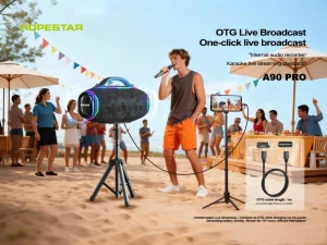 A90PRO Wireless Speaker with Dual Microphone 700W Portable Waterproof TWS Karaoke RGB Soundbox