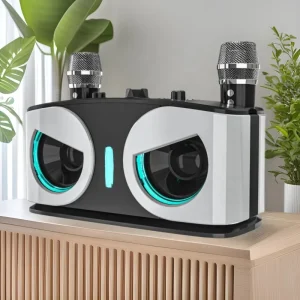 A922 Portable Singing PA Speaker System RGB LED Lights Wireless Karaoke Speaker with 2 Mic